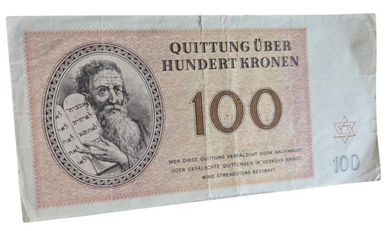 zeldzame ww2 100 kronen brief geld  Theresienstadt Ghetto, Verzamelen, Militaria | Tweede Wereldoorlog, Ophalen of Verzenden, Duitsland