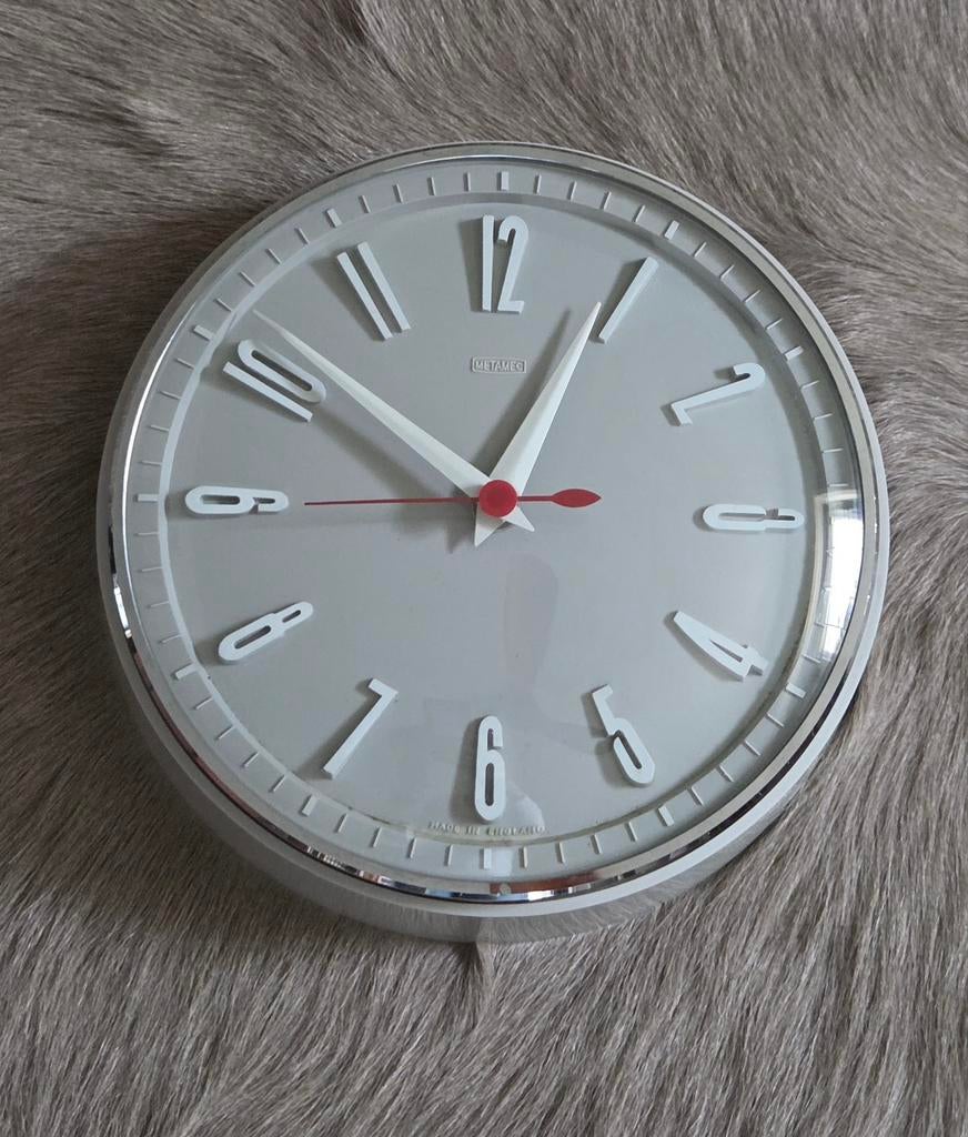 Vintage Metamec klok, Ophalen of Verzenden, Gebruikt, Wandklok