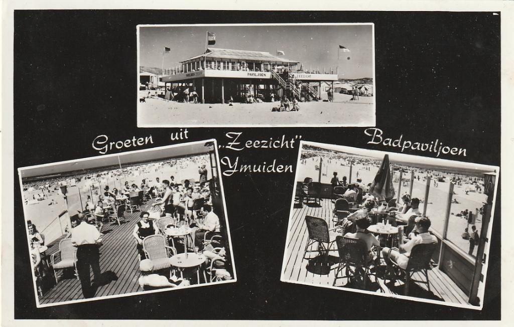 IJmuiden reclamekaart paviljoen Zeezicht, Ophalen of Verzenden, 1940 tot 1960, Gelopen, Noord-Holland