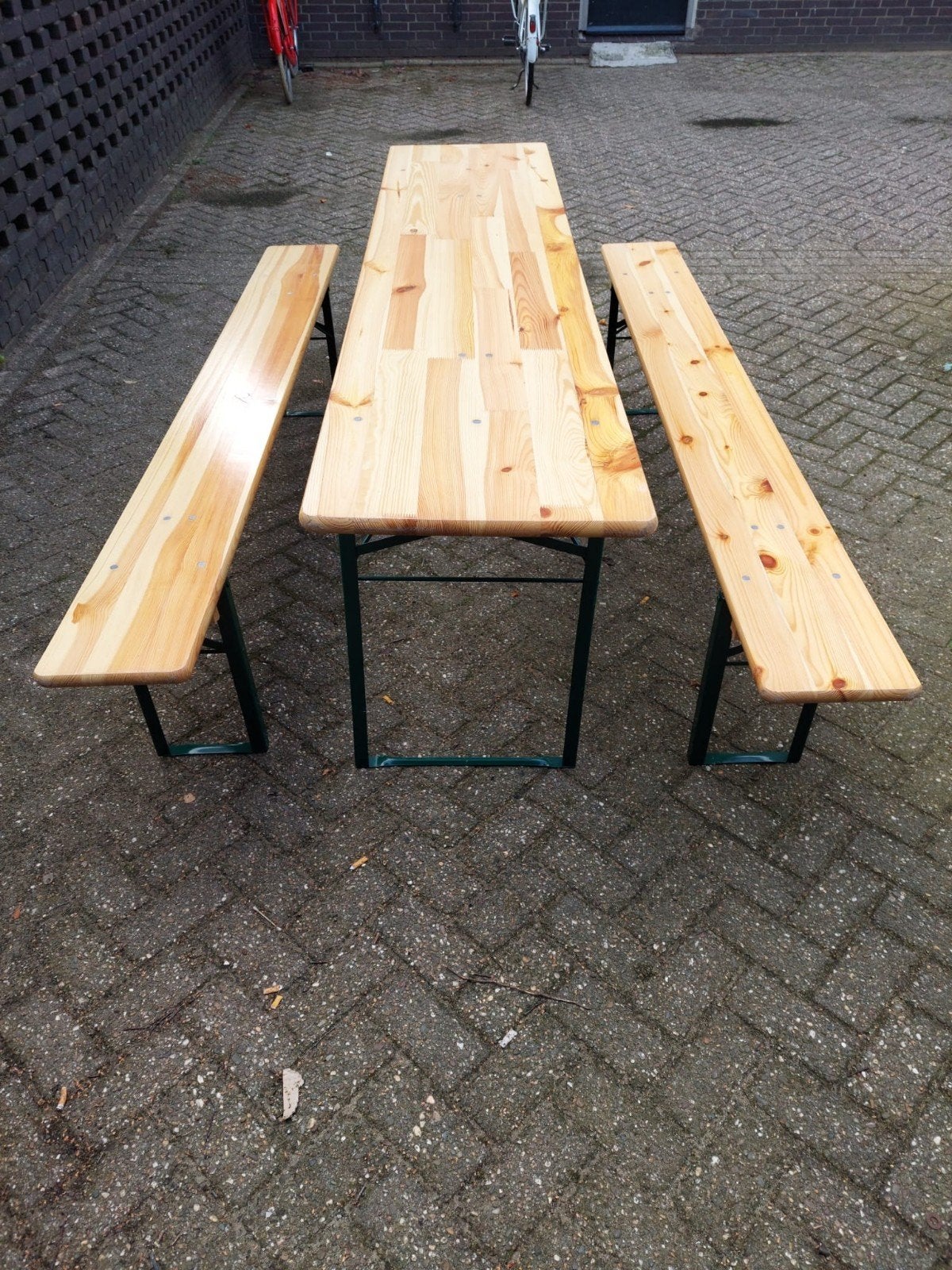 Bier bankjes te koop!, Ophalen, Zo goed als nieuw, Rechthoekig, Hout