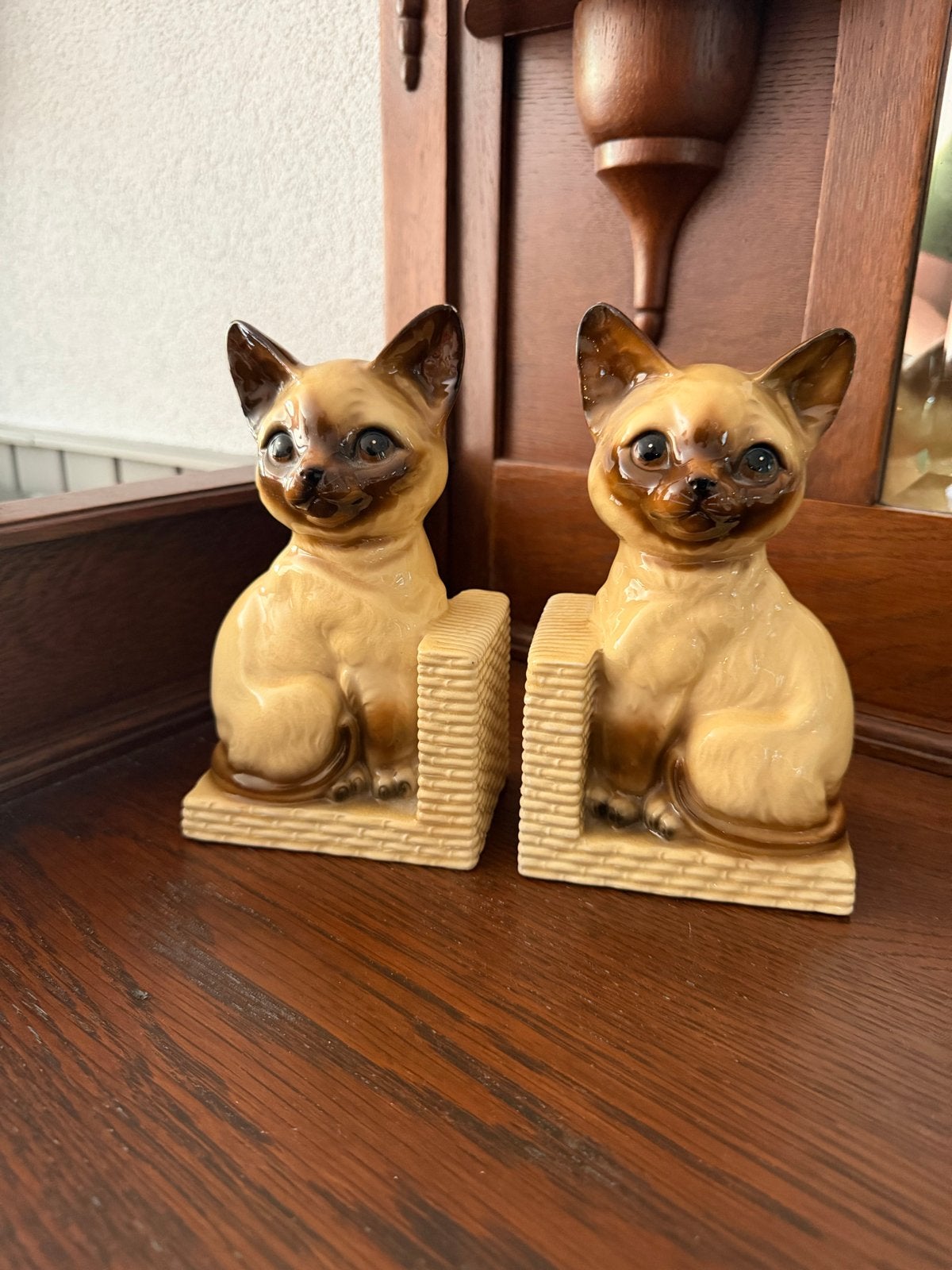 Vintage Siamese kat boekensteunen - Keramiek, Ophalen of Verzenden