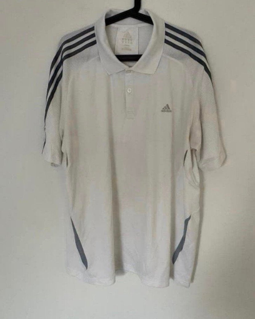Sport shirt polo heren. adidas, xxl, Verzenden, Wit, Overige maten, Zo goed als nieuw