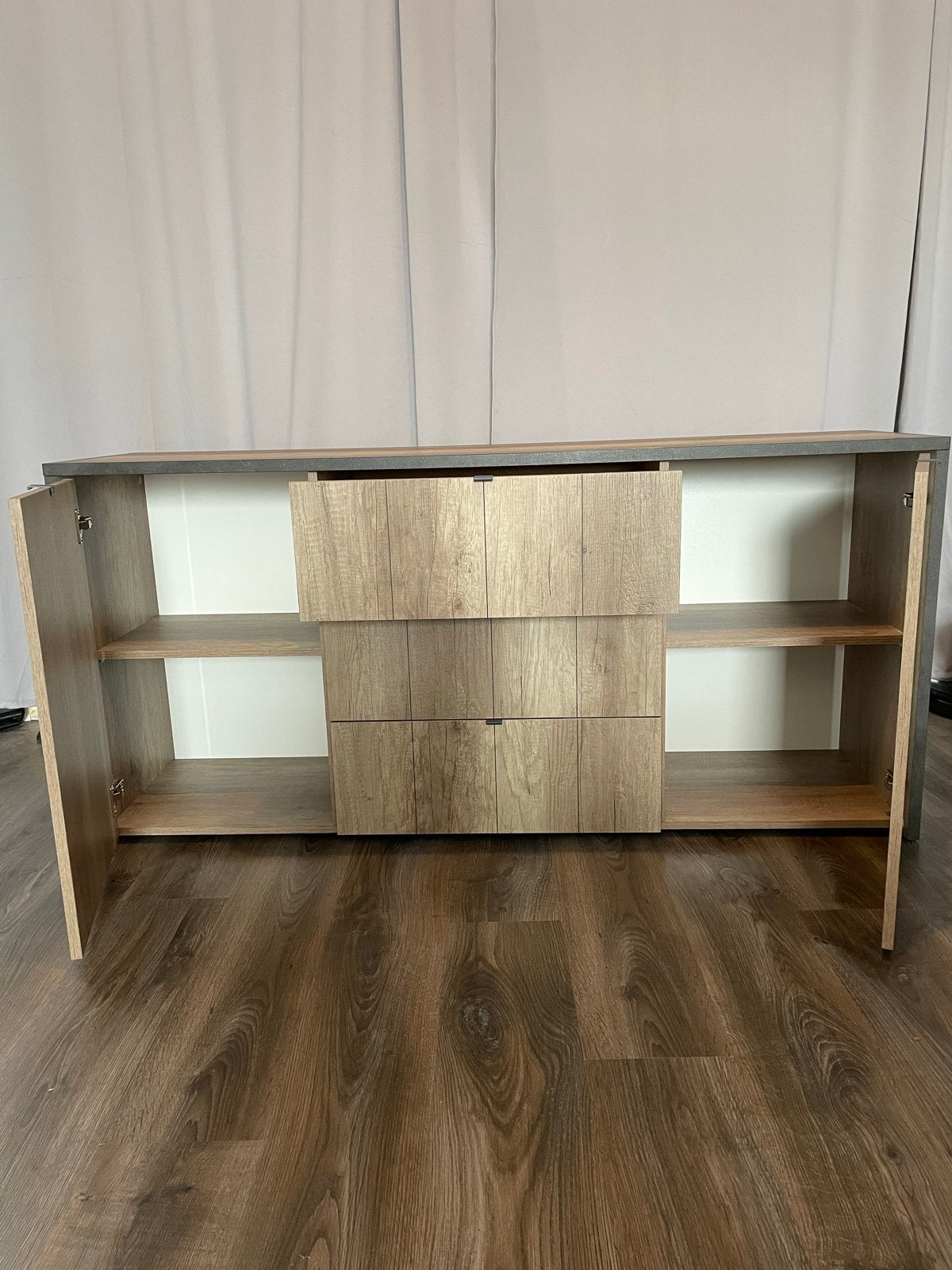 Modern Dressoir met Opbergruimte, Ophalen, Gebruikt, 100 tot 150 cm, Met lade(s)