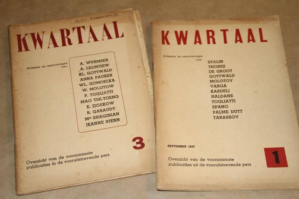 Kwartaal - Artikelen en redevoeringen - 2 dln 1947/48, Ophalen of Verzenden, Gelezen, Muziek, Film of Tv