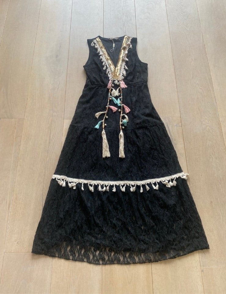 Jurk  M boho hippie ibiza, Maat 38/40 (M), Zwart, Ophalen of Verzenden, Zo goed als nieuw
