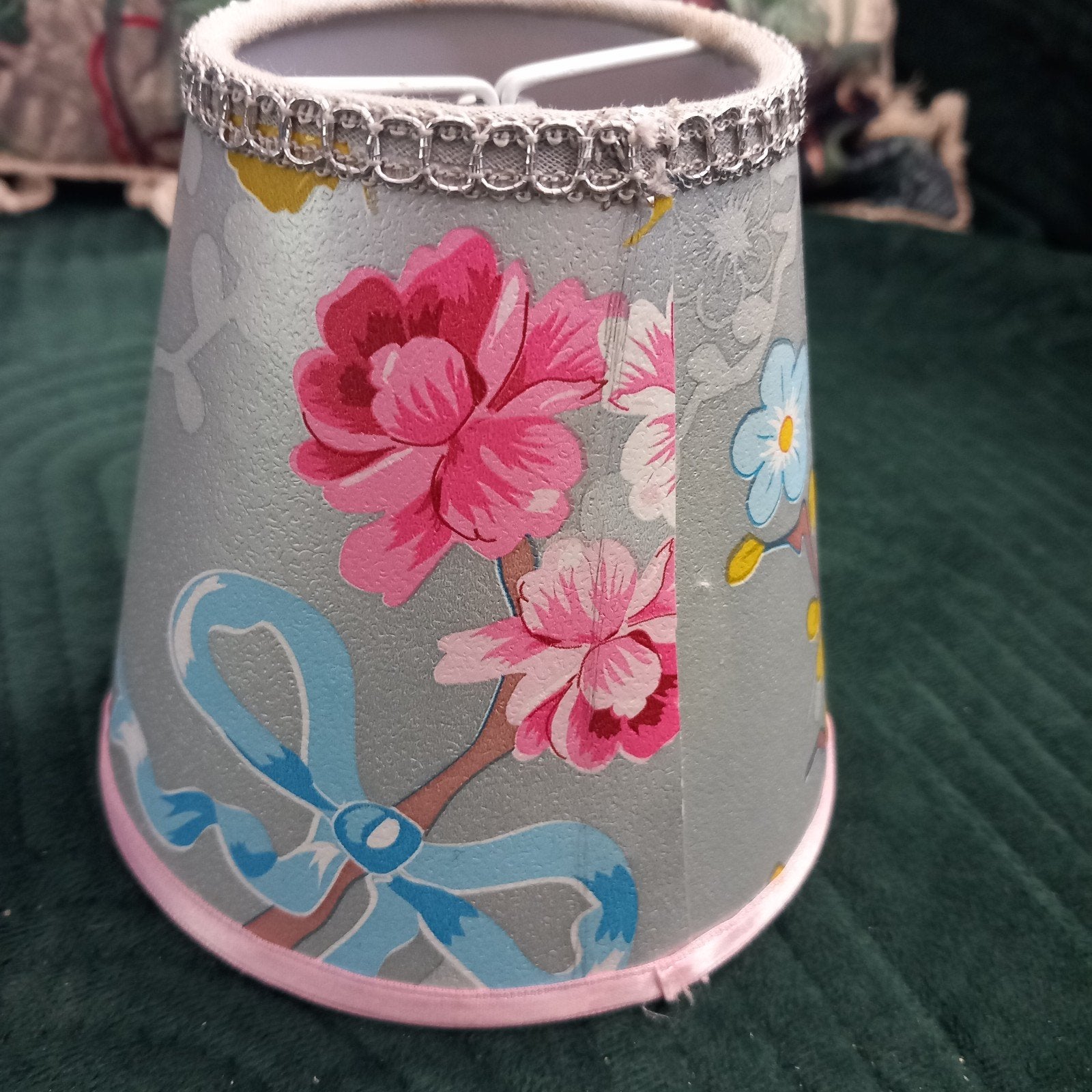 Romantisch lampenkap, Ophalen of Verzenden, Blauw, Hanglamp