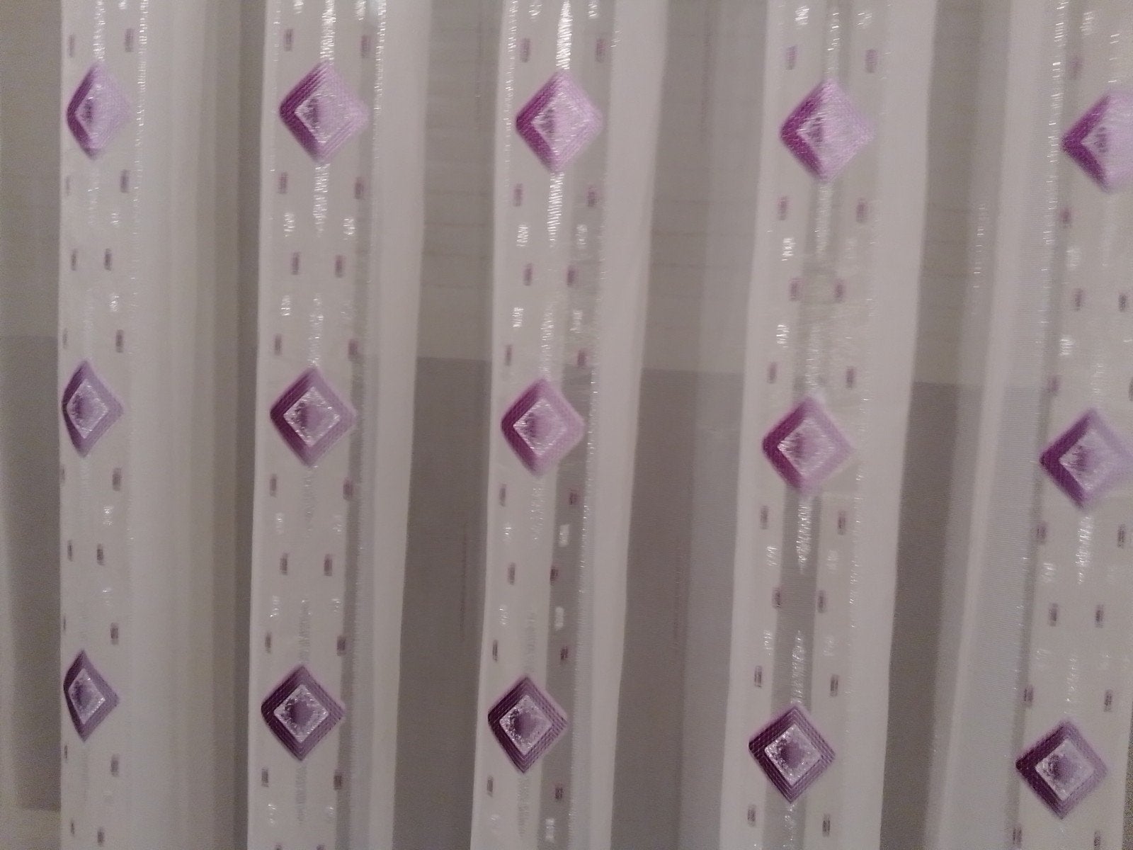 Lichtdoorlatende vitrage met paarse ruitjes, Ophalen, Vitrage, Overige merken, Lichtdoorlatend