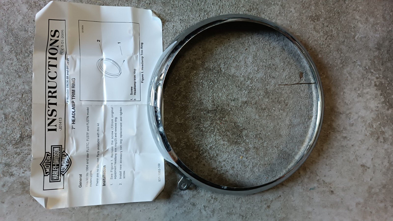 Harley-Davidson Koplamp+knipperlicht Trim Ring - Chroom, Ophalen