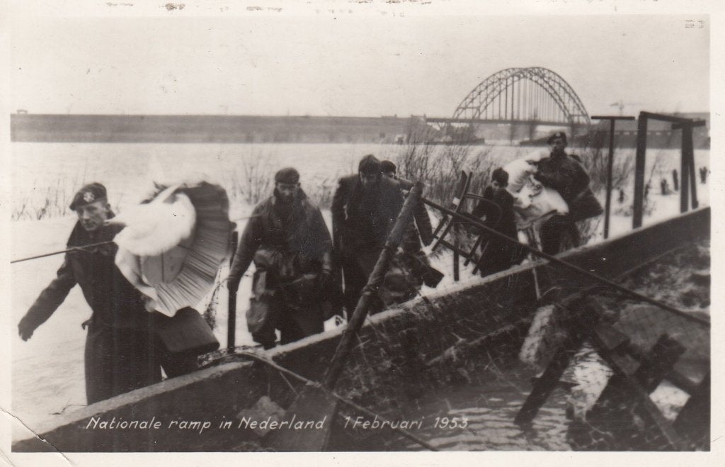 Fotokaart - 1953 - Watersnood -25- Hendrik Ido Ambacht- G, Verzenden, 1940 tot 1960, Gelopen, Zuid-Holland