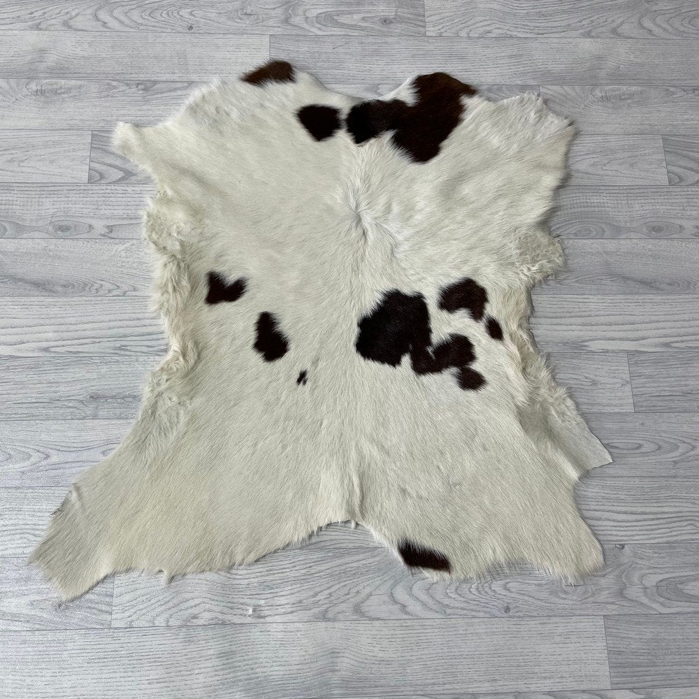Kalfshuid bruin creme 85x85cm #192 | Lederstore, Huis en Inrichting, Nieuw, Bruin, Overige vormen, 50 tot 100 cm