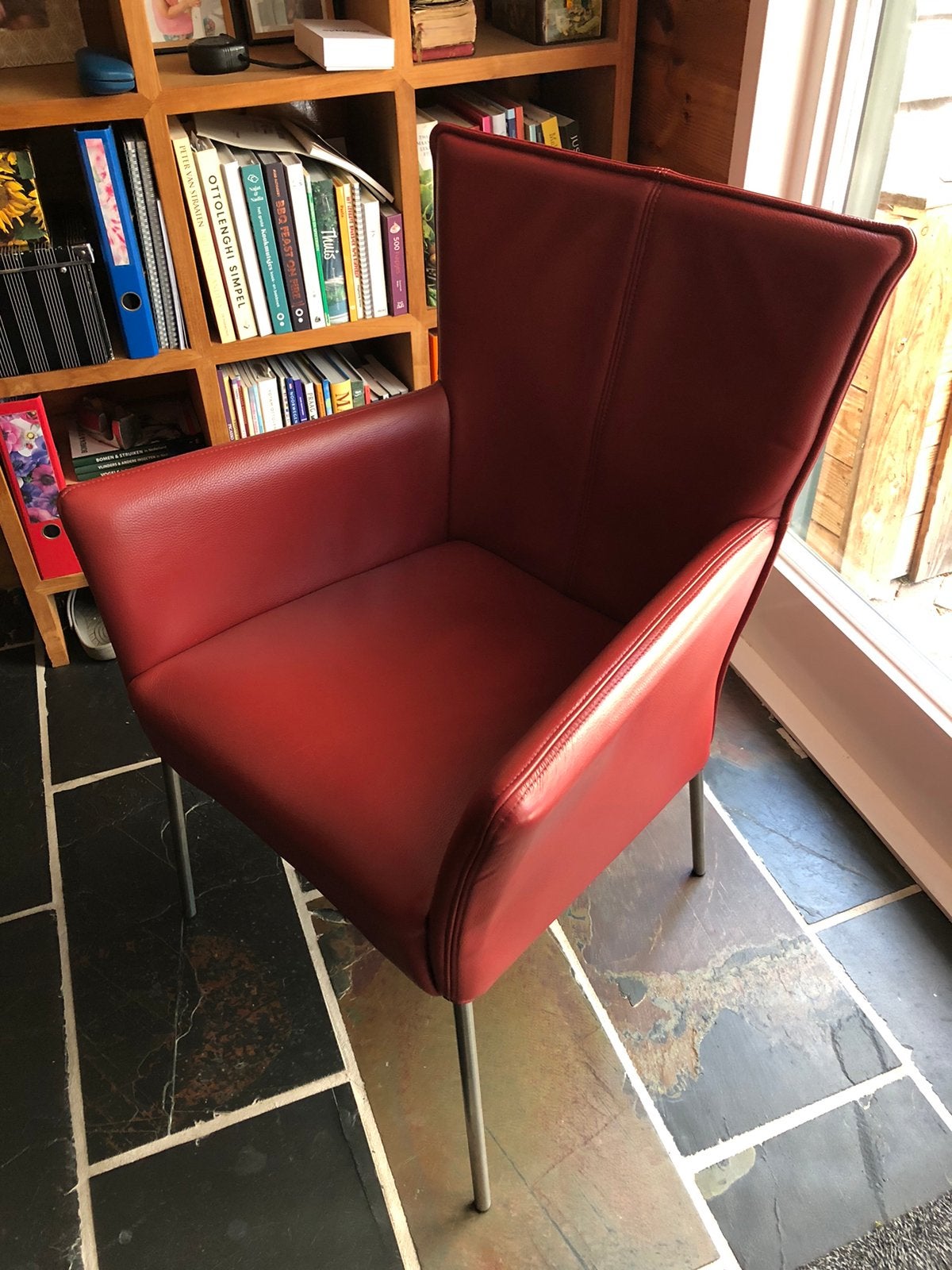 Eetkamer stoel (4st), Ophalen, Gebruikt, Leer, Vier