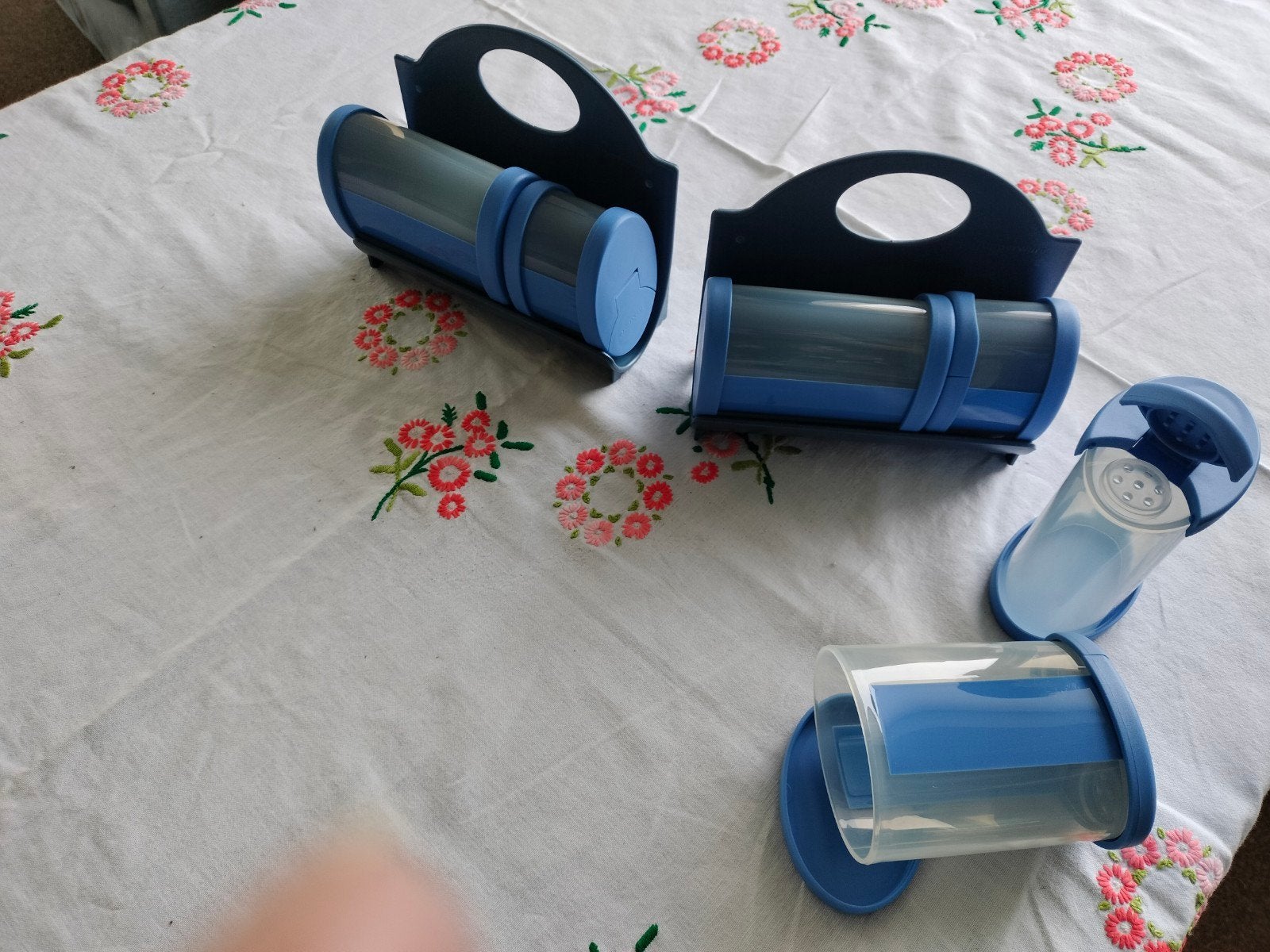 Tupperware kruidenrek met diverse potjes, Ophalen of Verzenden, Nieuw, Blauw