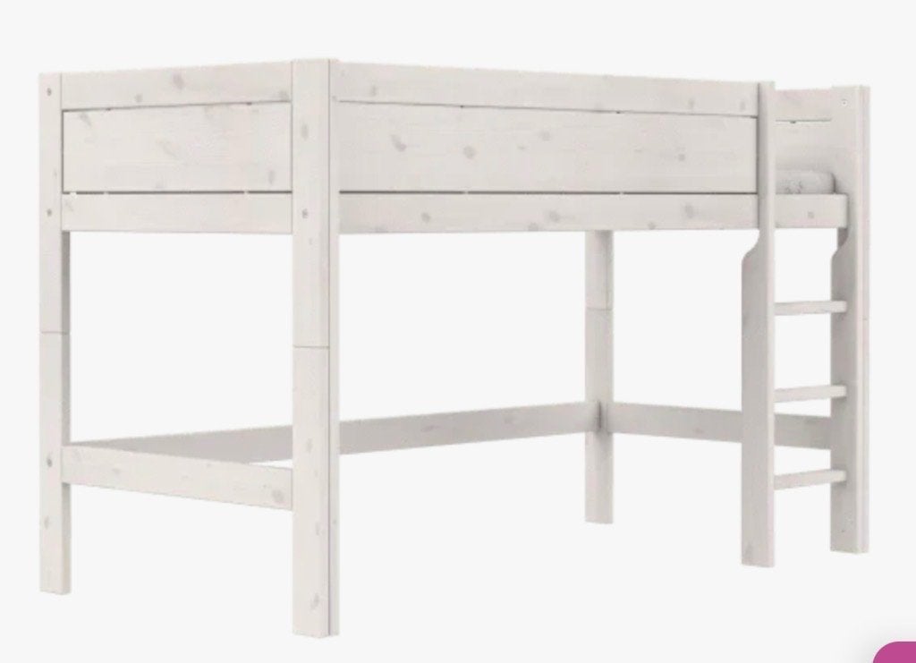 Halfhoogslaper in whitewash met speeltentje, Ophalen, Gebruikt, Eenpersoons, Minder dan 160 cm