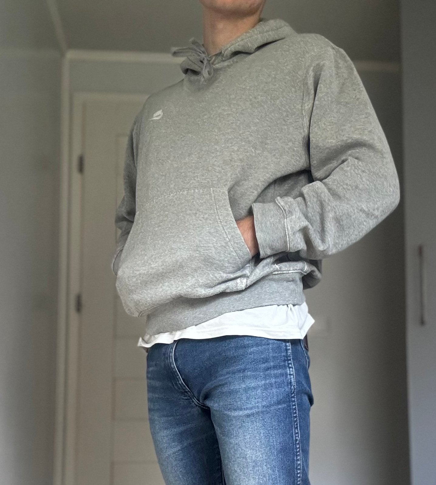 Nike Sportswear Hoodie Club Fleece Maat S Grijs/Wit, Verzenden, Zo goed als nieuw, Maat 46 (S) of kleiner, Grijs