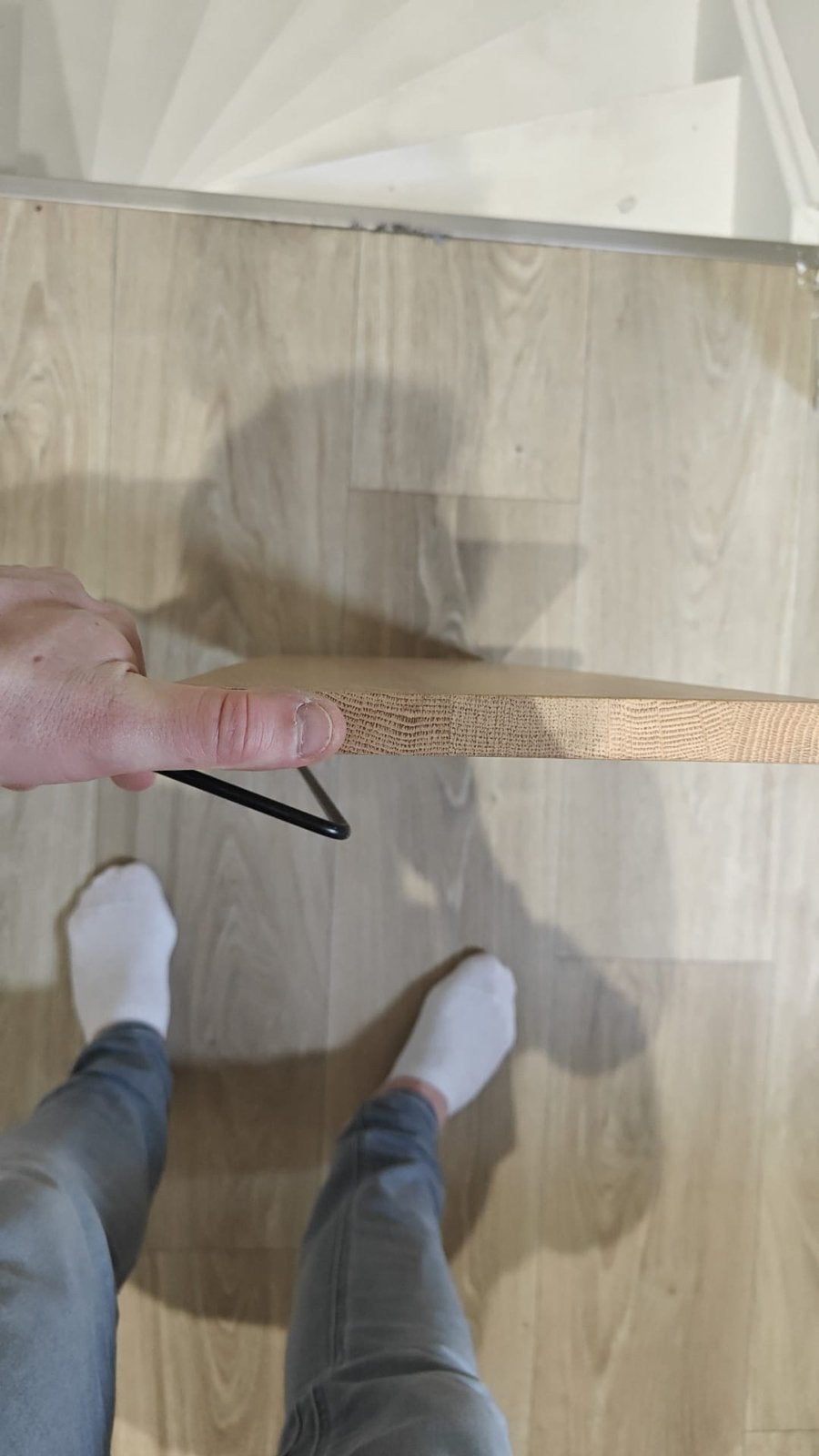 Houten wandplanken met metalen beugels, Ophalen, Gebruikt