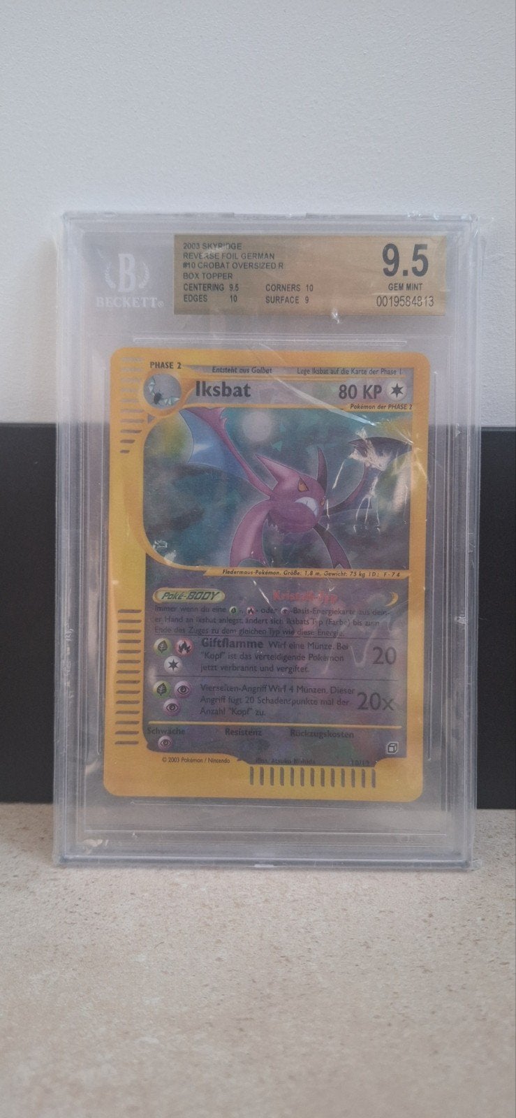 Pokémon Skyridge Crobat Box Topper German BGS 9.5 POP 4, Ophalen of Verzenden, Zo goed als nieuw