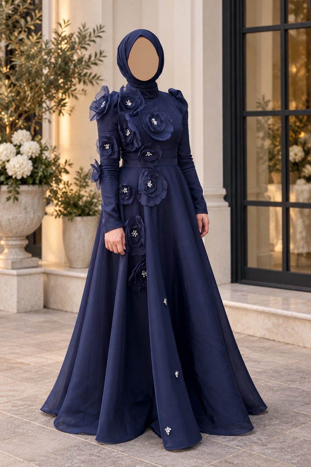 Elegante avondjurk abiye abaya tesettur galajurk hijab, Kleding | Dames, Maat 38/40 (M), Blauw, Ophalen of Verzenden, Zo goed als nieuw
