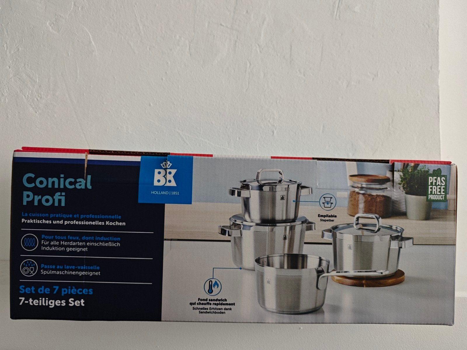 BK Conical Profi 7-delige pannenset - NIEUW, Ophalen, BK, Nieuw, Pannenset