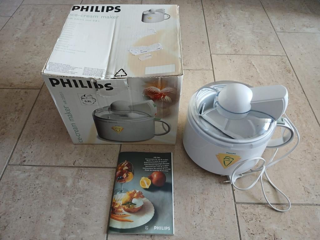 Philips HR 2303/1 IJsmachine - Maak zelf heerlijk ijs!, Ophalen, Zo goed als nieuw