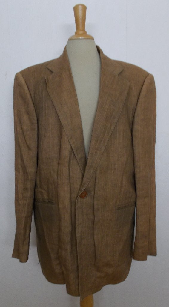 99% bruin linnen colbert/jasje van Dirk Bikkembergs! 50, Verzenden, Zo goed als nieuw, Maat 48/50 (M), Bruin
