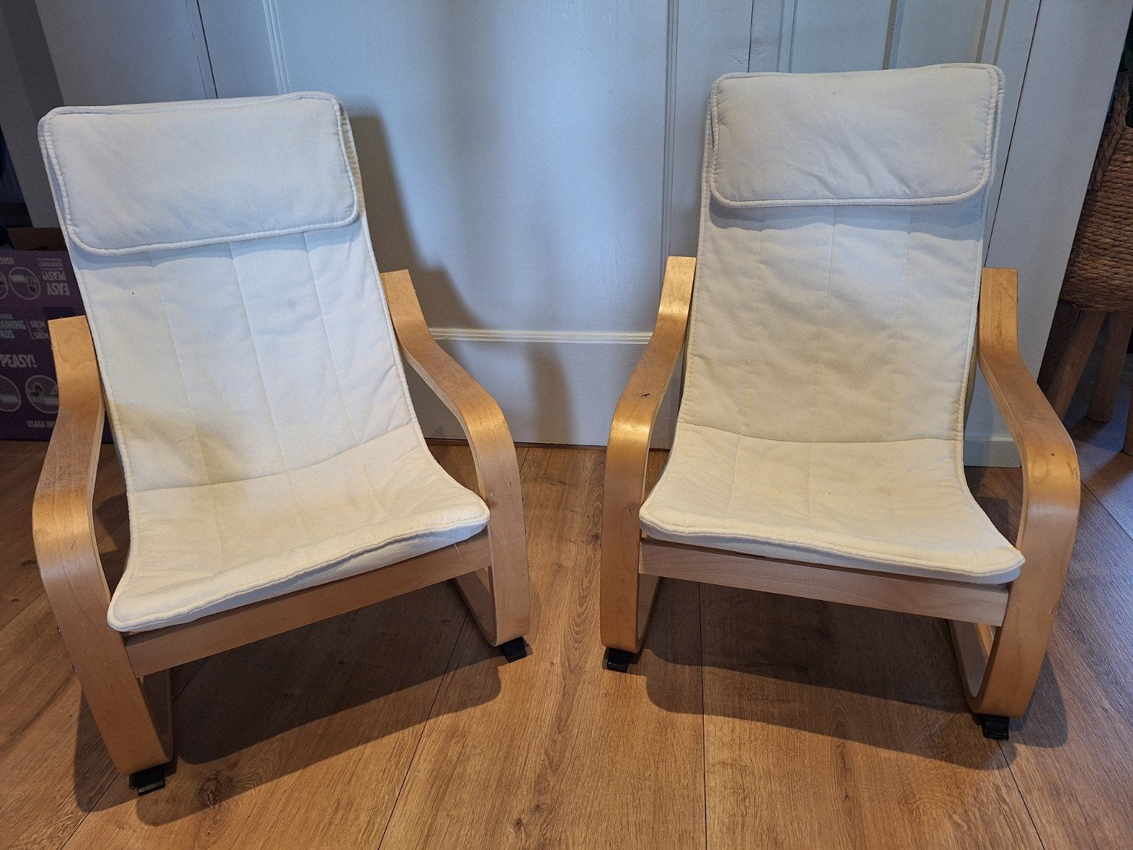 2x IKEA POÄNG kinderfauteuil, Ophalen, Zo goed als nieuw, Hout