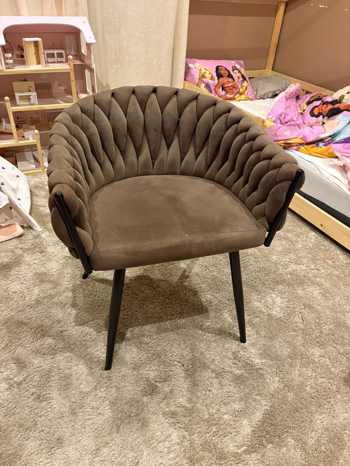 Gevlochten stoel bruin, Ophalen, Gebruikt, Eén