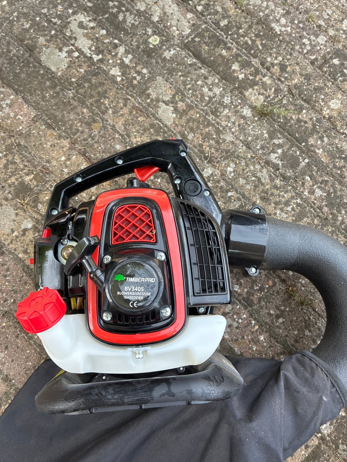 Timberpro Bladblazer en Bladzuiger met Versnipperfunctie, Ophalen, Benzine, Gebruikt, Ruggedragen