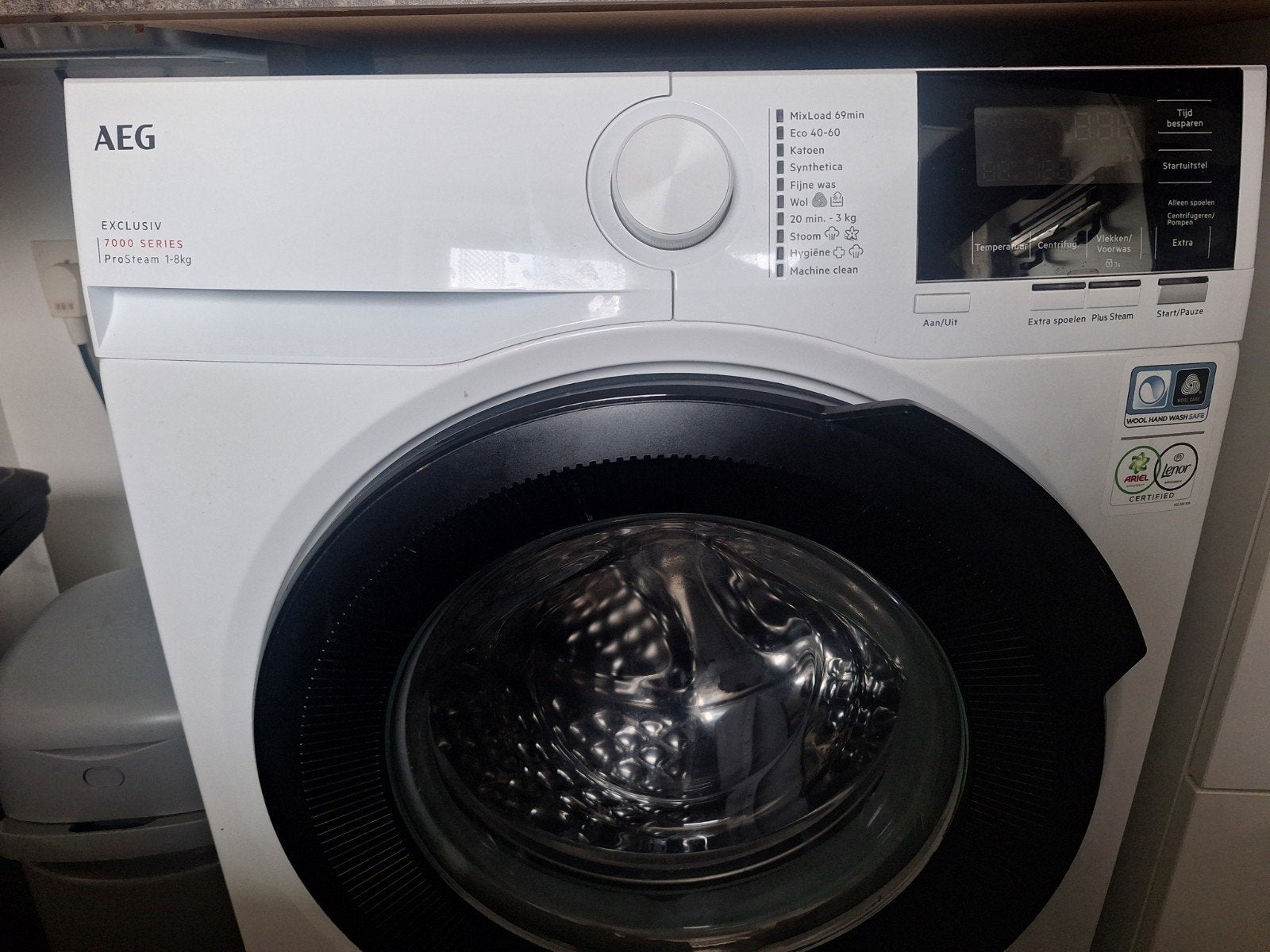 AEG Wasmachine 8 kg, Witgoed en Apparatuur, Ophalen, 1200 tot 1600 toeren, Gebruikt, 8 tot 10 kg