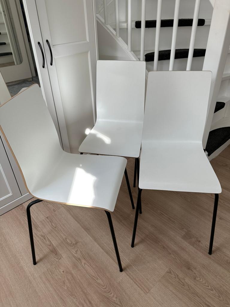 Drie Martin Ikea Stoelen, Ophalen, Zo goed als nieuw, Wit, Drie