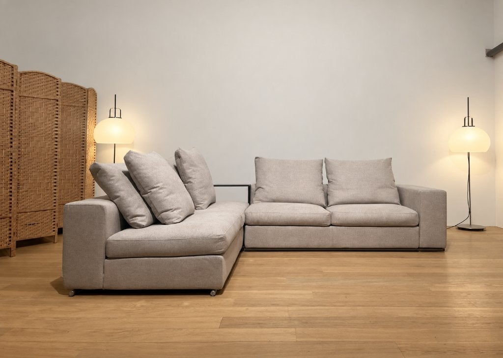 NIEUW Flexform Groundpiece Hoekbank + GARANTIE | NP €25.000, Huis en Inrichting, 250 tot 300 cm, Design Bank Bankstel Zetel Hoekbank Flexform