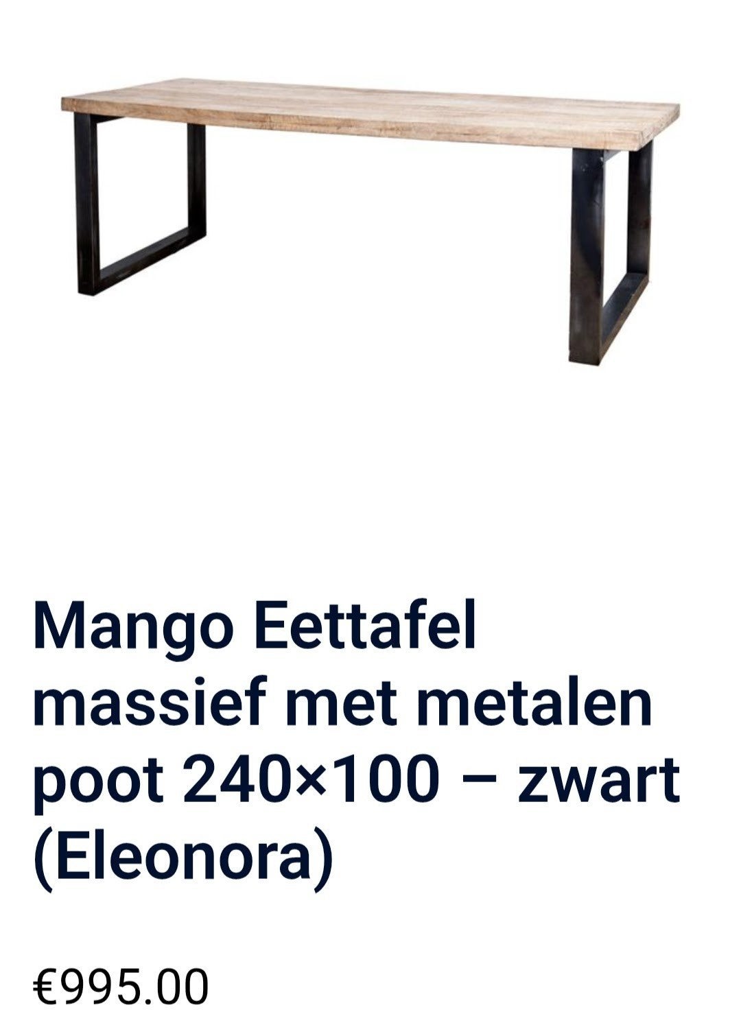 Mango eettafel / salontafel / wandrek, Ophalen, Gebruikt, Overige houtsoorten, Industrieel, Landelijk