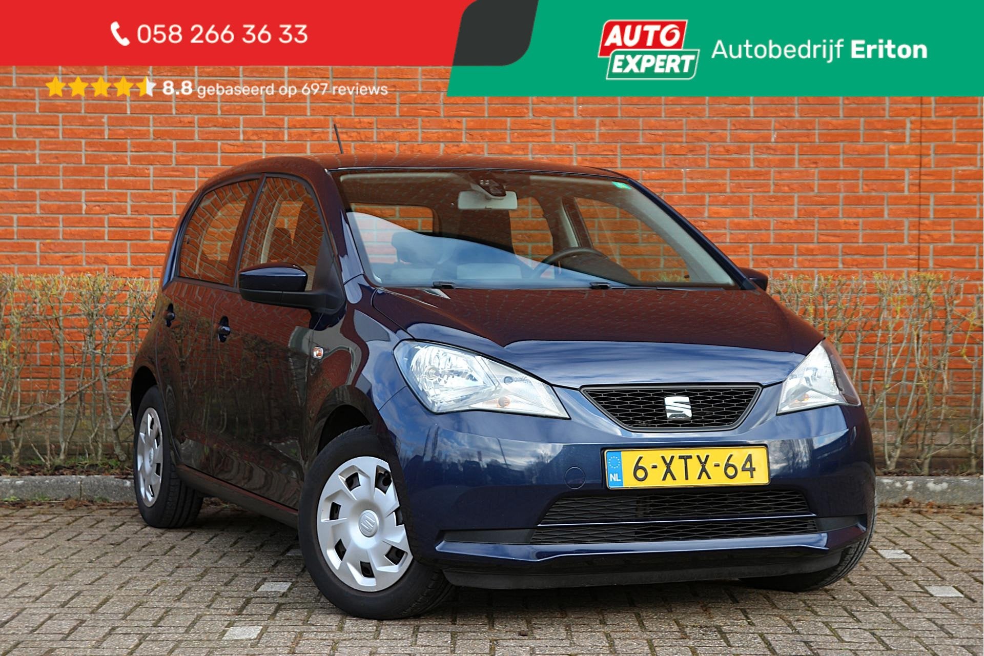 SEAT Mii 1.0 60pk Style Dynamic | NL-auto | 5 deuren | Airco, Auto's, Voorwielaandrijving, Euro 5, Stof, Gebruikt