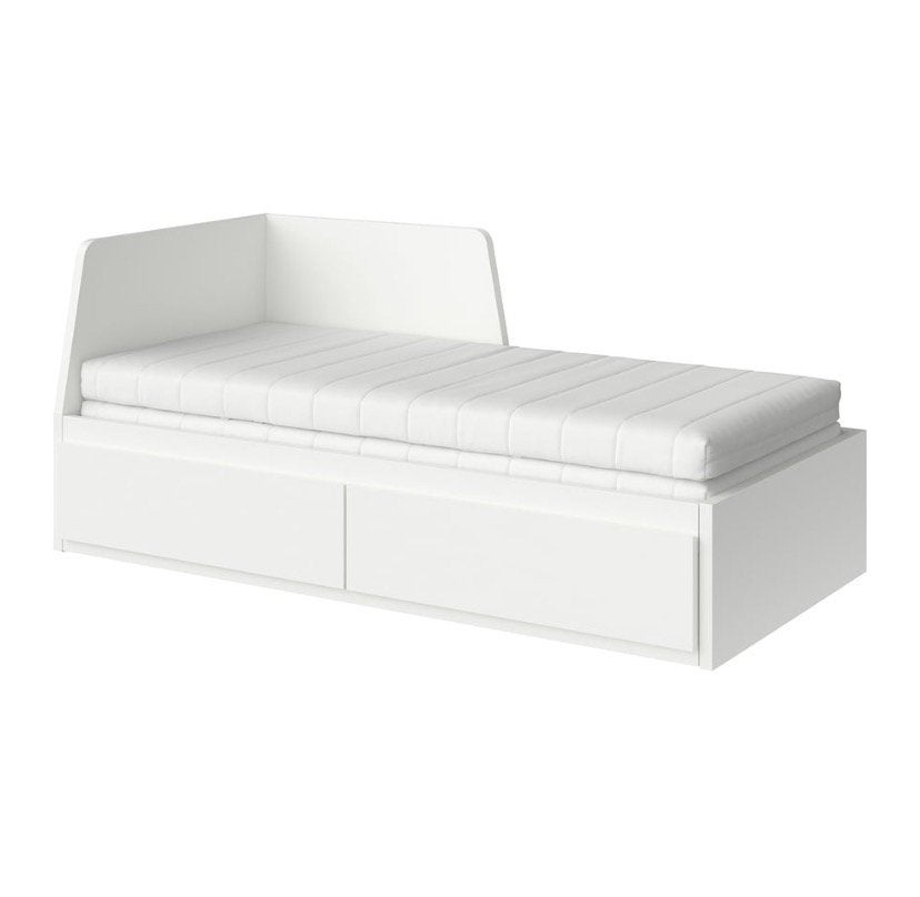 Ikea Flekke Bed, Ophalen, Wit, Tweepersoons, 200 cm