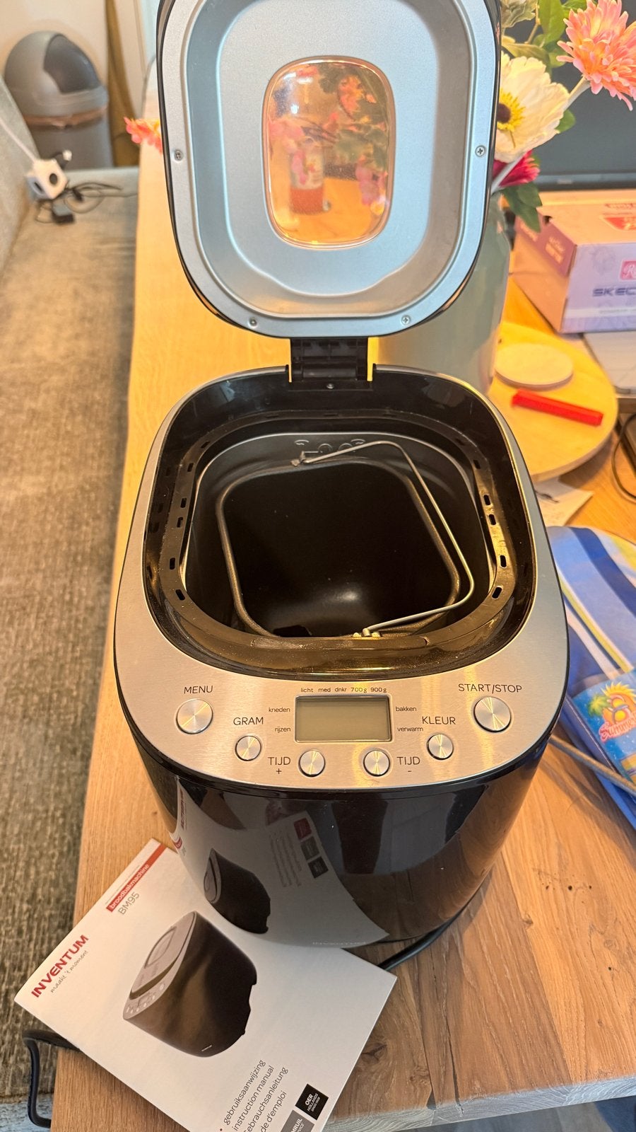 Inventum BM95 Broodbakmachine - Zo goed als nieuw, 800 tot 1200 gram deeg, Zo goed als nieuw, Kijkvenster, Ophalen