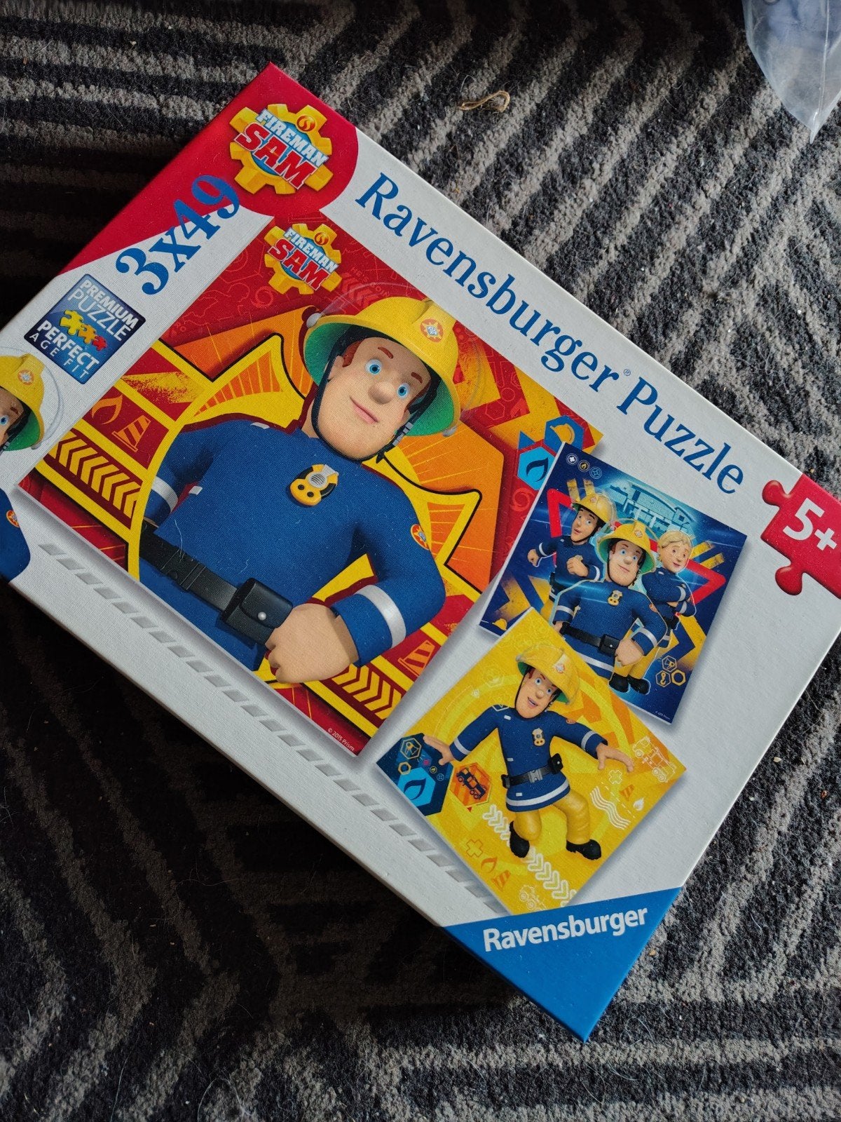 Ravensburger Brandweerman Sam puzzel 3x49 stukjes, Ophalen of Verzenden, 10 tot 50 stukjes, Gebruikt, 4 tot 6 jaar