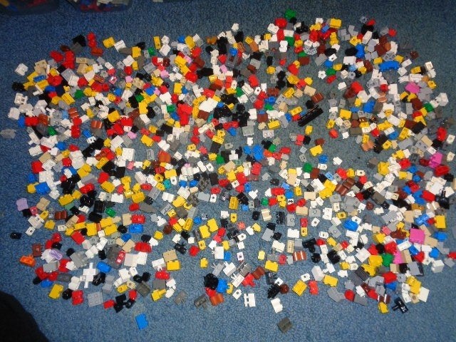 Partij T304=Lego stenen aangepast 1x1+1x2, Lego, Lego, Gebruikt, Lego