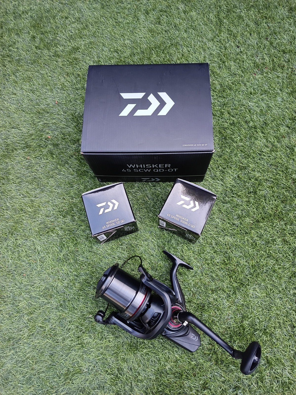 Te koop 1 daiwa whisker 45 scw qd nieuw staat vaste prijs, Ophalen of Verzenden, Zo goed als nieuw, Molen