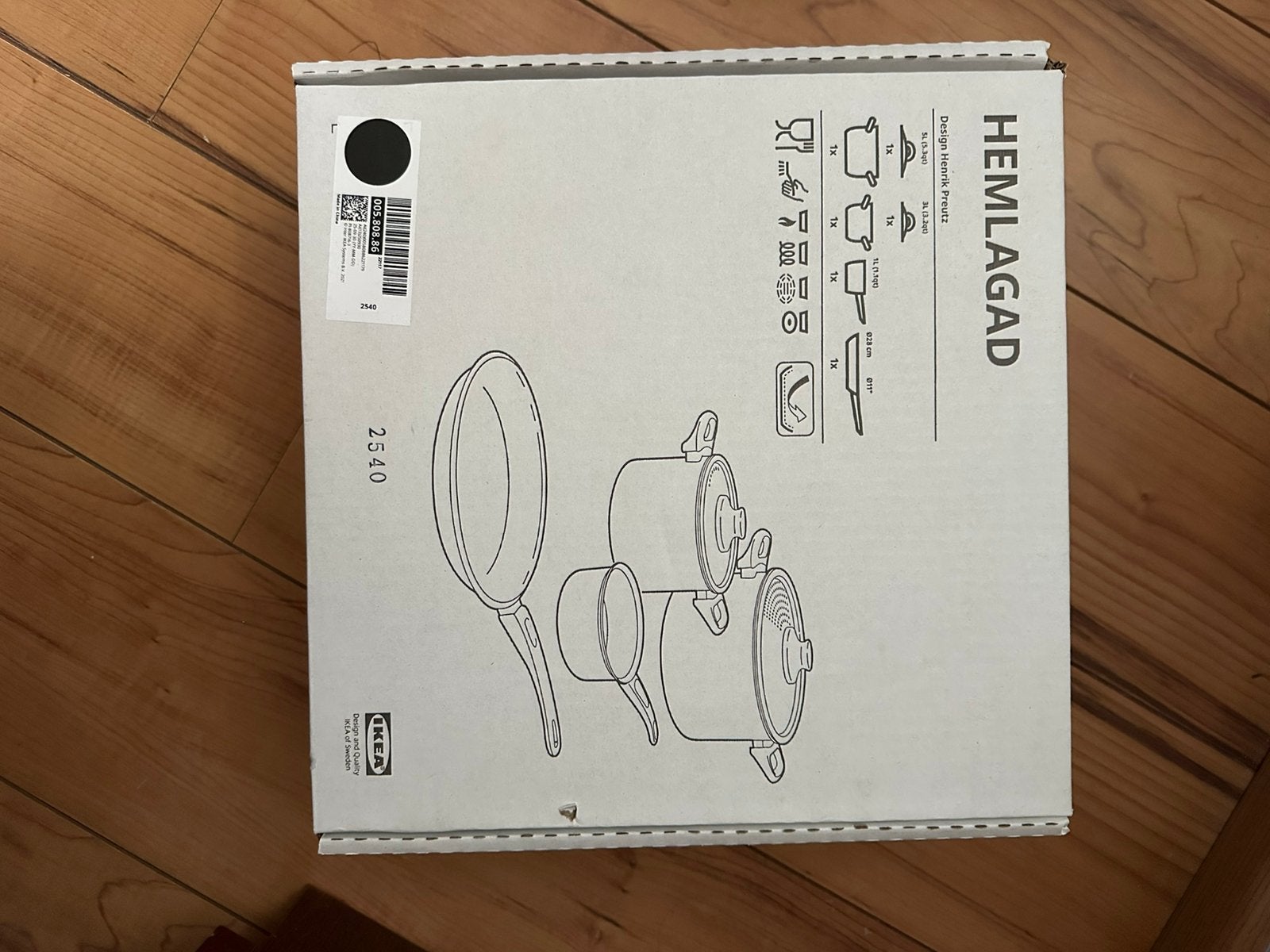 Pannenset IKEA Hemlagad, Huis en Inrichting, Keuken | Potten en Pannen, Ophalen of Verzenden, Nieuw, Rvs, Pannenset