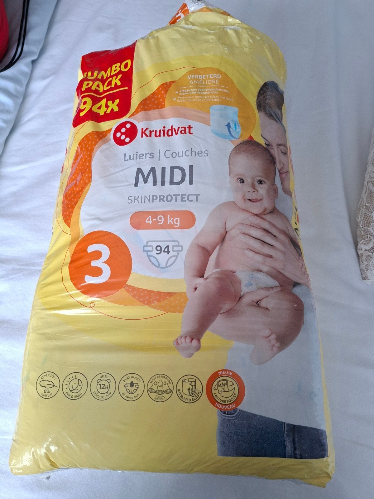 Kruidvat Luiers Maat 3 (Midi) - 94 stuks (geopend), Ophalen of Verzenden, Zo goed als nieuw