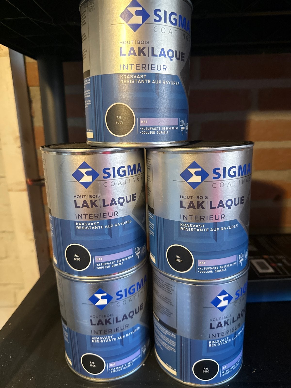 Sigma Coatings Lak Laque Interieur RAL 9005 Mat, 5 tot 10 liter, Zwart, Nieuw, Ophalen of Verzenden