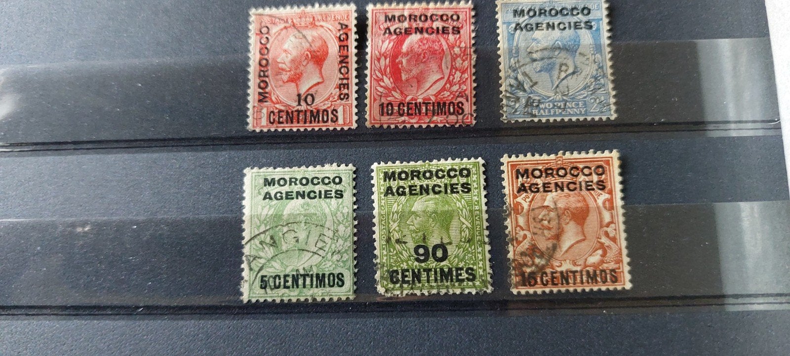 Engeland UK opdruk marokko., Ophalen of Verzenden, Gestempeld