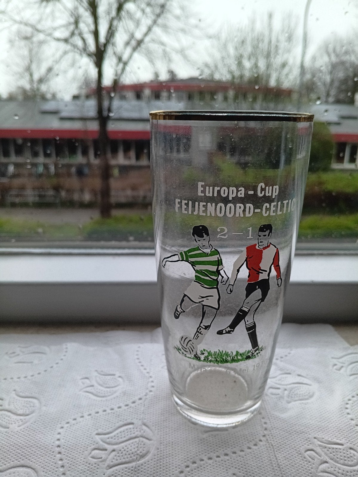 OUD FEYENOORD GLAS FEYENOORD-CELTIC  06 MEI 1970, Ophalen of Verzenden, Feyenoord, Overige typen