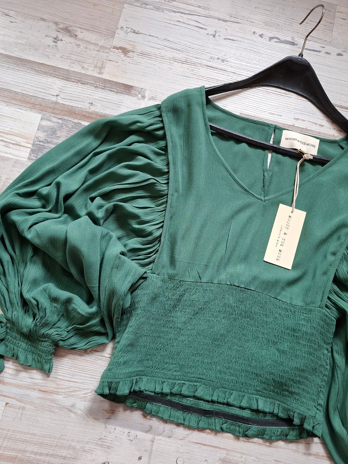Nieuw! Supergave bohemian ibiza blouse Moost &The Muse M, Nieuw, Ophalen of Verzenden, Lange mouw, Groen