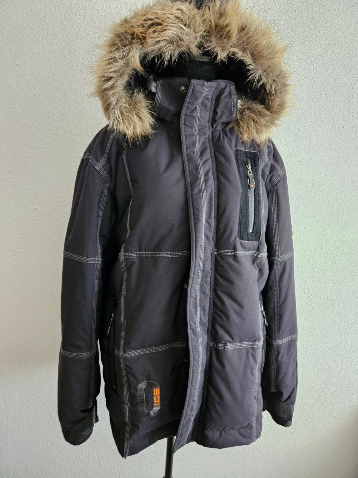 winterjas met bontkraag en RECCO-systeem, Kleding | Dames, Zwart, Maat 42/44 (L), Ophalen of Verzenden, Recco