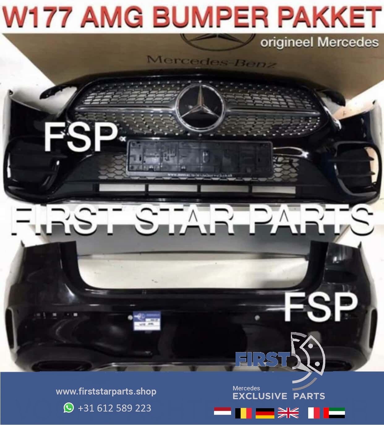 W177 A KLASSE 2020 AMG PAKKET Origineel Mercedes VOORBUMPER, Gebruikt, -, Ophalen of Verzenden, Bumper