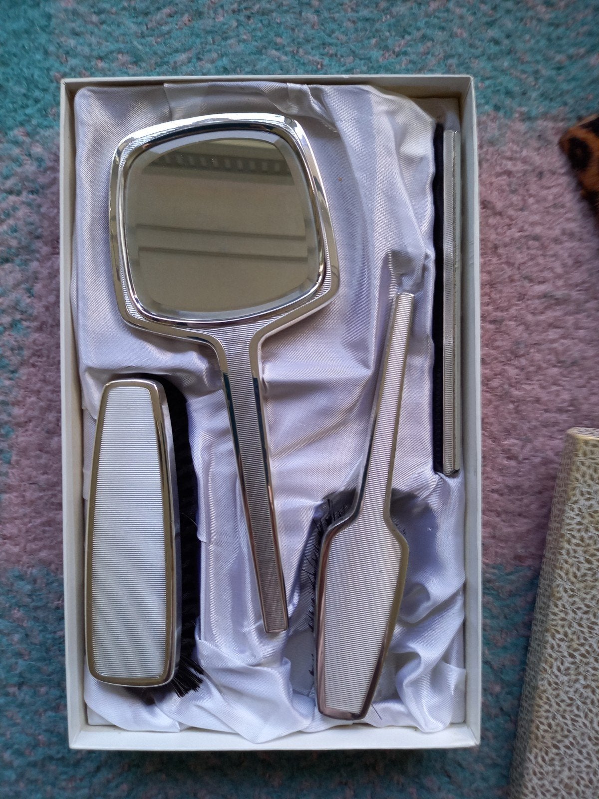 Vintage Verzilverde Kaptafelset - Juwelier Nusselein, Antiek en Kunst, Ophalen of Verzenden