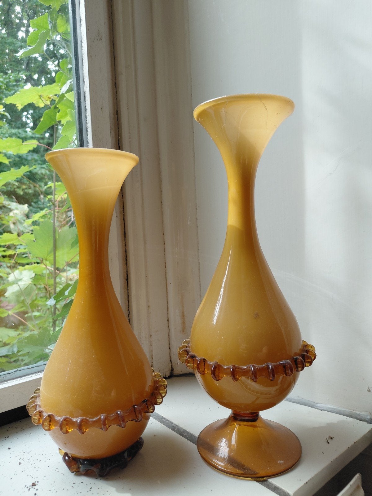 Set van 2 vintage murano glas vazen, Ophalen