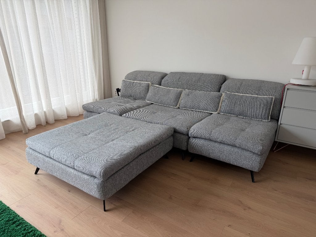 Canapé modulaire ConfortLuxe - 3 places + pouf, Huis en Inrichting, Ophalen, Overige materialen, 100 tot 125 cm, Zo goed als nieuw