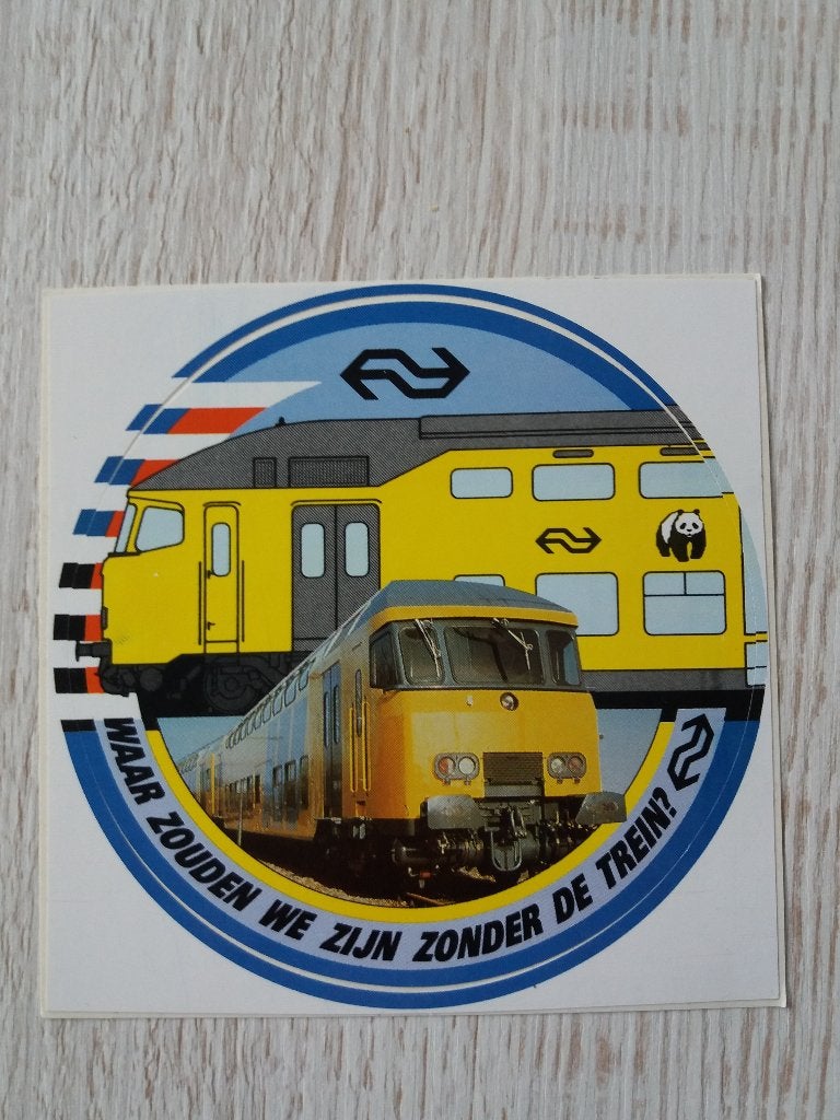 sticker Waar zouden we zijn zonder de trein NS, Verzamelen, Ophalen of Verzenden, Zo goed als nieuw, Bedrijf of Vereniging