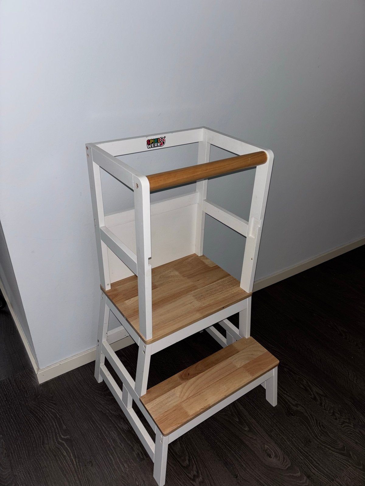 Witte houten leertoren met krijtbord, Ophalen, Gebruikt, Stoel